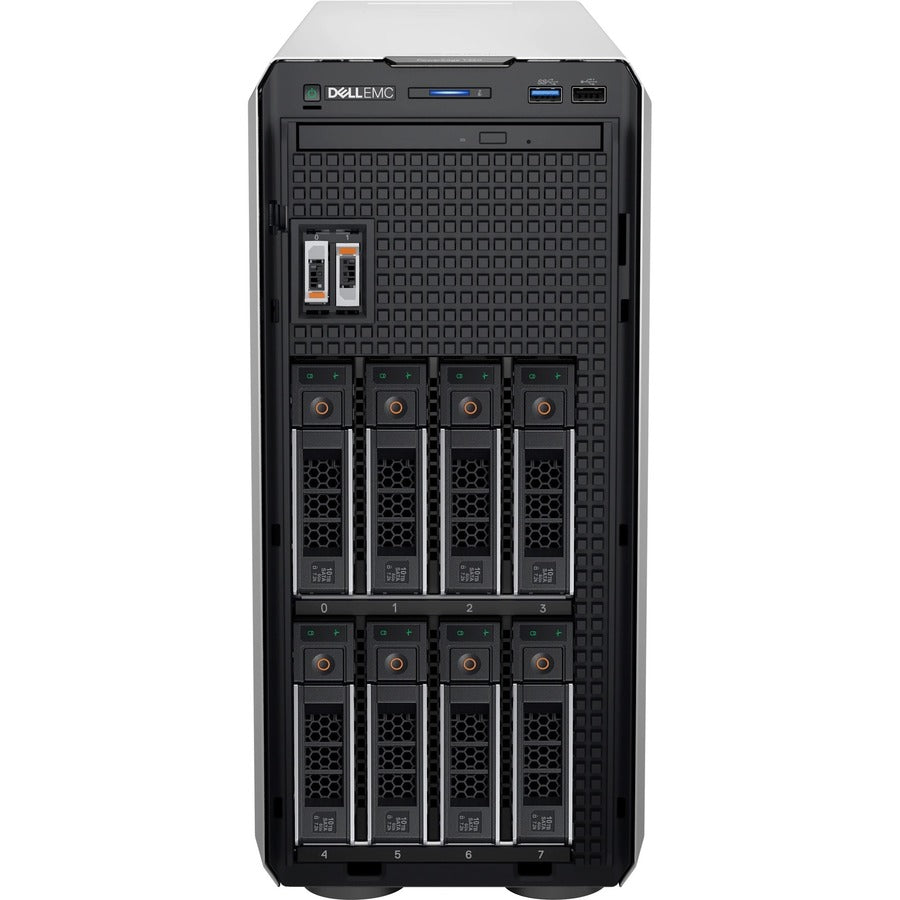 Serveur tour Dell EMC PowerEdge T350 4,5U - 1 x Intel Xeon E-2334 3,40 GHz - 8 Go de RAM - 480 Go de SSD - Contrôleur Serial ATA, Serial Attached SCSI (SAS) DTWW2