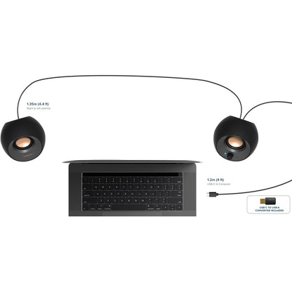 Système d'enceintes Bluetooth Creative Pebble V3 2.0 - 8 W RMS - Noir 51MF1700AA001