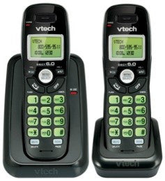 Téléphone sans fil VTECH à 2 combinés avec identification de l'appelant/appel en attente, noir