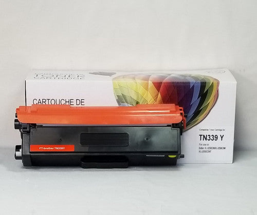 Cartouche de toner compatible Brother TN339Y - Jaune - Marque Balloon