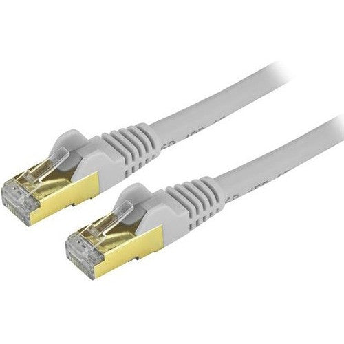 Câble Ethernet CAT6a StarTech.com de 7,6 m - Cordon de raccordement PoE 10 Gigabit catégorie 6a blindé sans accroc 100 W - Câblage certifié UL/TIA 10 GbE gris C6ASPAT25GR