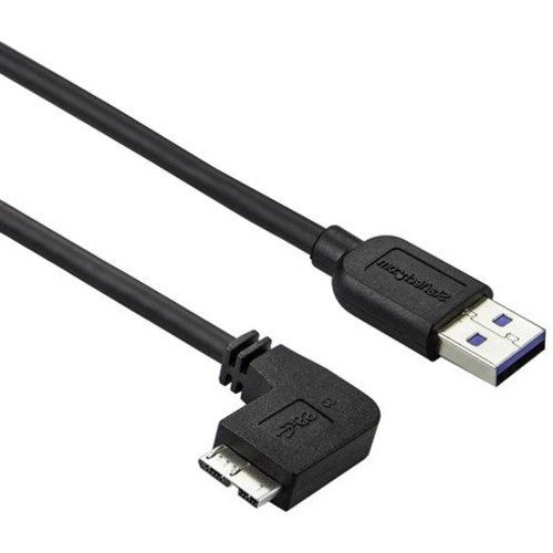 Câble micro USB 3.0 fin StarTech.com de 0,5 m (20 po) - M/M - USB 3.0 A vers micro USB coudé vers la gauche - USB 3.1 Gen 1 (5 Gbit/s) USB3AU50CMLS