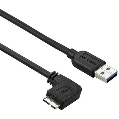 Câble micro USB 3.0 fin StarTech.com de 0,5 m (20 po) - M/M - USB 3.0 A vers micro USB coudé vers la gauche - USB 3.1 Gen 1 (5 Gbit/s) USB3AU50CMLS