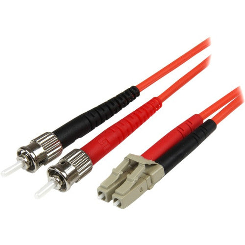 Câble à fibre optique StarTech.com de 2 m - Multimode Duplex 50/125 - LSZH - LC/ST - OM2 - Câble de raccordement à fibre optique LC vers ST 50FIBLCST2