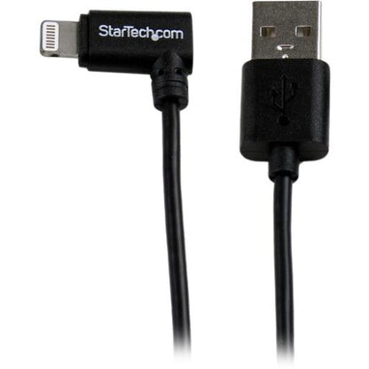 StarTech.com Câble coudé noir de 1 m (3 pi) avec connecteur Lightning Apple à 8 broches vers USB pour iPhone/iPod/iPad USBLT1MBR