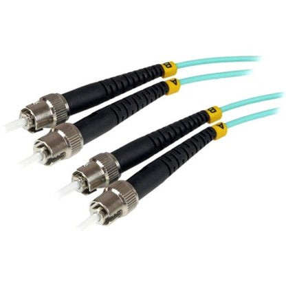 Câble à fibre optique StarTech.com de 1 m - 10 Gb Aqua - Duplex multimode 50/125 - LSZH - ST/ST - OM3 - Câble de raccordement à fibre optique ST vers ST A50FBSTST1