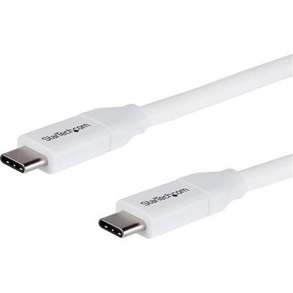 StarTech.com Câble USB C vers USB C de 2 m avec PD 5 A - M/M - Blanc - USB 2.0 - Certifié USB-IF - Câble USB Type C - Câble de chargement USB C - Câble USB C PD USB2C5C2MW