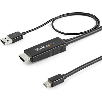 StarTech.com Câble HDMI vers Mini DisplayPort 4K 30 Hz de 1 m - Câble adaptateur HDMI vers mDP actif avec audio - Alimentation USB - Convertisseur vidéo HD2MDPMM1M