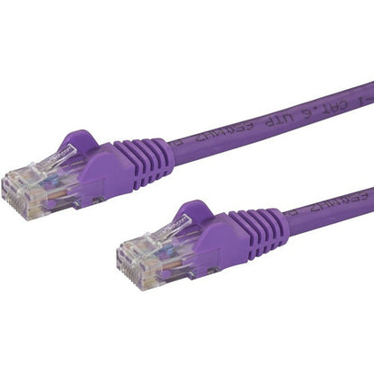 Câble Ethernet CAT6 StarTech.com de 3,7 m - Gigabit sans accroc violet - 100 W PoE UTP 650 MHz Cordon de raccordement catégorie 6 Câblage certifié UL/TIA N6PATCH12PL