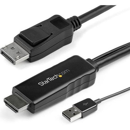 StarTech.com Câble HDMI vers DisplayPort 4K 30 Hz de 2 m - Câble adaptateur HDMI 1.4 vers DP 1.2 actif avec audio - Convertisseur vidéo alimenté par USB HD2DPMM6