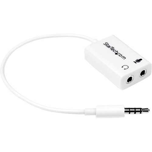 Adaptateur répartiteur de casque StarTech.com 3,5 mm 4 positions vers 2 x 3 positions 3,5 mm M/F - Blanc MUYHSMFFADW