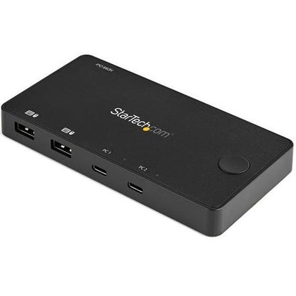 StarTech.com Commutateur KVM USB C à 2 ports - HDMI 4K 60 Hz - Commutateur KVM de bureau UHD compact avec câbles USB Type C - Alimentation par bus MacBook ThinkPad SV211HDUC