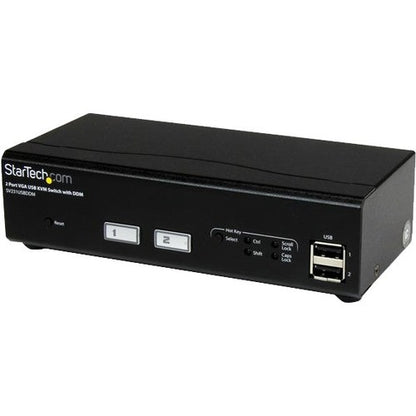 Commutateur KVM USB VGA à 2 ports StarTech.com avec technologie de commutation rapide DDM et câbles SV231USBDDM