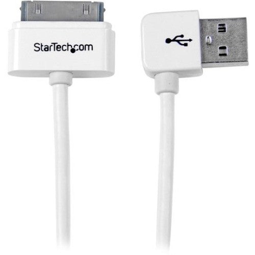 Câble StarTech.com de 1 m (3 pi) avec connecteur Apple Dock vers USB coudé vers la gauche pour iPod/iPhone/iPad avec connecteur étagé USB2ADC1MUL