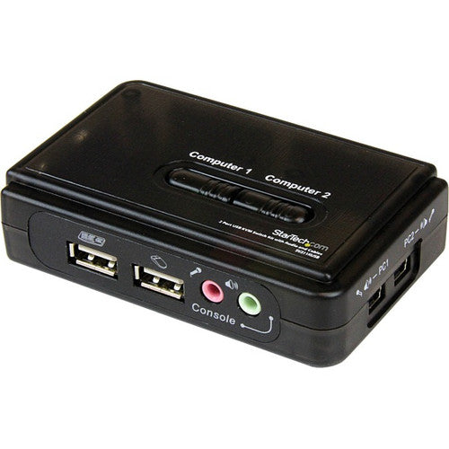 Kit KVM USB 2 ports StarTech.com avec câbles et commutation audio - Commutateur KVM / audio - USB - 2 ports - 1 utilisateur local SV211KUSB