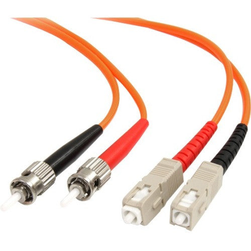 Câble à fibre optique StarTech.com de 2 m - Duplex multimode 62,5/125 - LSZH - ST/SC - OM1 - Câble de raccordement à fibre optique ST vers SC FIBSTSC2