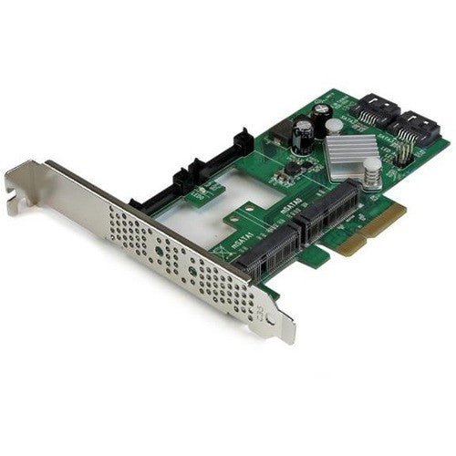 StarTech.com Carte contrôleur RAID PCI Express 2.0 SATA III 6 Gbit/s à 2 ports avec 2 emplacements mSATA et hiérarchisation HyperDuo SSD PEXMSATA3422