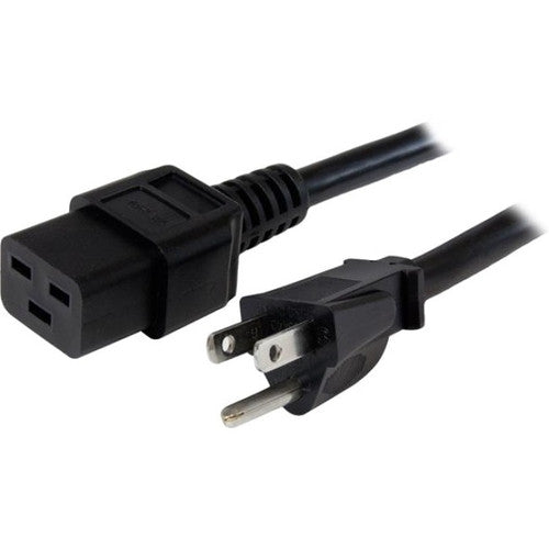 StarTech.com Câble d'alimentation robuste de 3 m, NEMA 5-15P vers C19, 15 A 125 V, 14 AWG, cordon d'alimentation pour ordinateur, câble d'alimentation de gros calibre PXT515191410