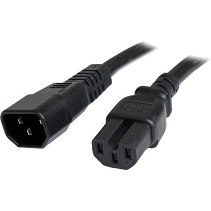 StarTech.com Rallonge électrique robuste de 1 m, IEC C14 vers IEC C15, noir, 15 A, 125 V, 14 AWG, câble d'alimentation de gros calibre PXTC14C153