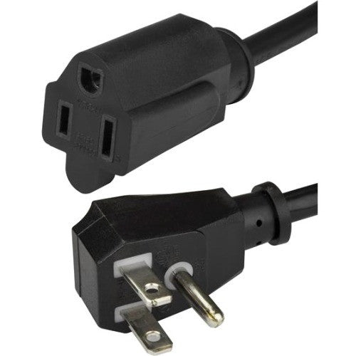StarTech.com Câble d'extension d'alimentation plat NEMA 5-15P vers NEMA 5-15R, 10 A 125 V, 18 AWG, noir, 0,45 m, PACF10118IN