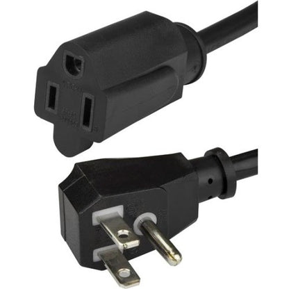StarTech.com Câble d'extension d'alimentation plat NEMA 5-15P vers NEMA 5-15R, 10 A 125 V, 18 AWG, noir, 0,45 m, PACF10118IN