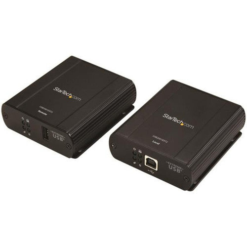 StarTech.com Rallonge USB 2.0 sur câble RJ45 Cat5e ou Cat6 - Kit adaptateur d'extension USB 100 m avec ESD - Alimentation locale ou à distance USB2001EXT2PNA