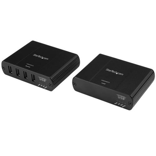 StarTech.com Hub d'extension USB 2.0 à 4 ports sur câble Ethernet Cat5e ou Cat6 - Kit d'extension USB 2.0 en métal de 100 m - ESD, alimenté, 480 Mbps USB2004EXT2NA