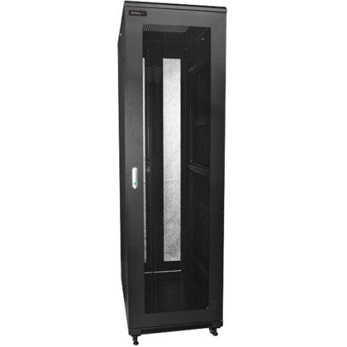 StarTech.com Armoire de serveur 42U - Boîtier de rack d'équipement réseau informatique à 4 montants à profondeur réglable (15 à 92 cm) avec roulettes - 907 kg (RK4236BKB) RK4236BKB
