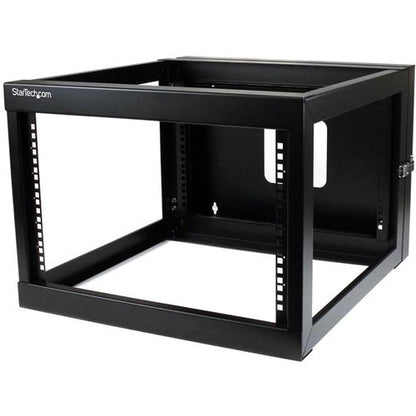 StarTech.com 6U Hinged Open Frame Wall Mount Network Rack - 4-Post 22" Depth Swing Out Computer Equipment Rack - 110lbs capacity (RK619WALLOH) RK619WALLOH