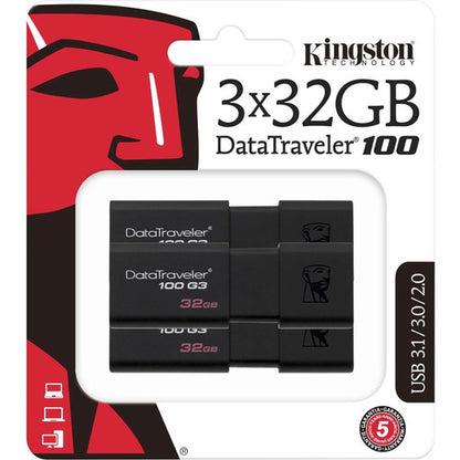 Clé USB Kingston DataTraveler 100 G3 DT100G3/32GB-3P