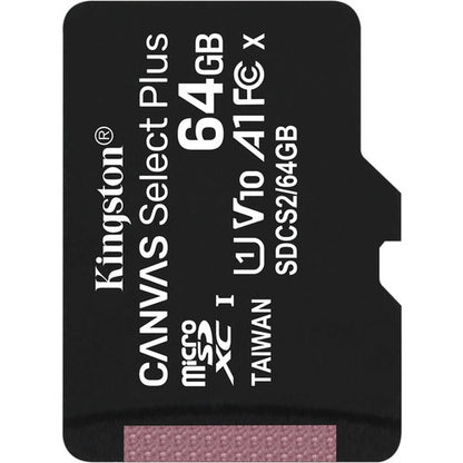 Kingston Canvas Select Plus 64 Go Classe 10/UHS-I (U1) microSDXC - 1 Pack SDCS2/64GBSP
