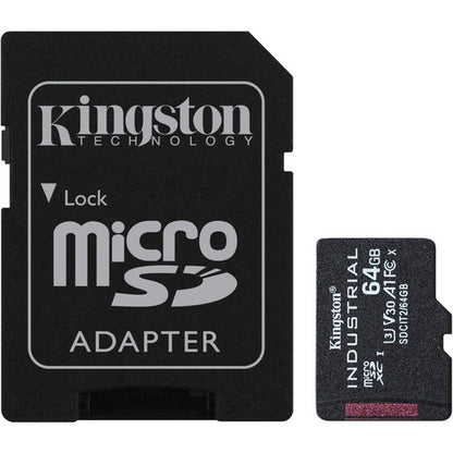 Carte microSDXC Kingston Industrial 64 Go Classe 10/UHS-I (U3) V30 SDCIT2/64 Go