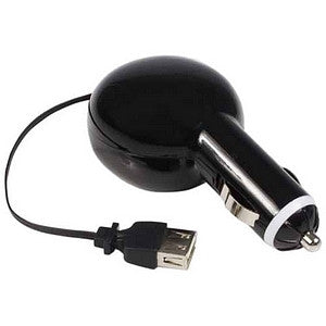 Adaptateur de chargeur de voiture rétractable USB A femelle de 2,5 pieds de StarTech.com USBAFRETCAR