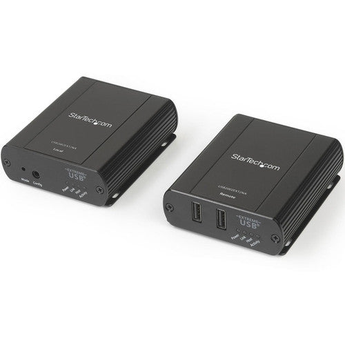 StarTech.com Hub d'extension USB 2.0 à 2 ports sur câble RJ45 Cat5e ou Cat6 - Kit d'extension USB 2.0 en métal de 100 m - ESD, alimenté, 480 Mbps USB2002EXT2NA