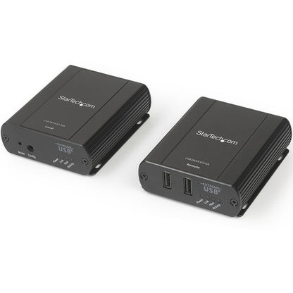 StarTech.com Hub d'extension USB 2.0 à 2 ports sur câble RJ45 Cat5e ou Cat6 - Kit d'extension USB 2.0 en métal de 100 m - ESD, alimenté, 480 Mbps USB2002EXT2NA