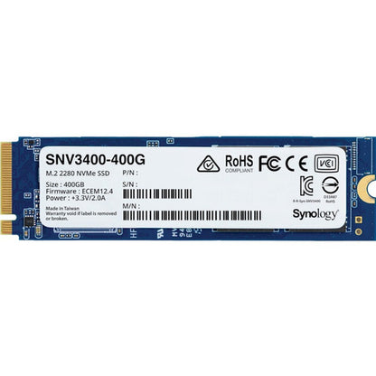 Disque SSD Synology SNV3400-400G 400 Go - M.2 2280 interne - PCI Express NVMe (PCI Express NVMe 3.0 x4) SNV3400-400G