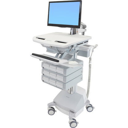 Chariot Ergotron StyleView avec bras LCD, alimentation SLA, 9 tiroirs SV44-1291-1