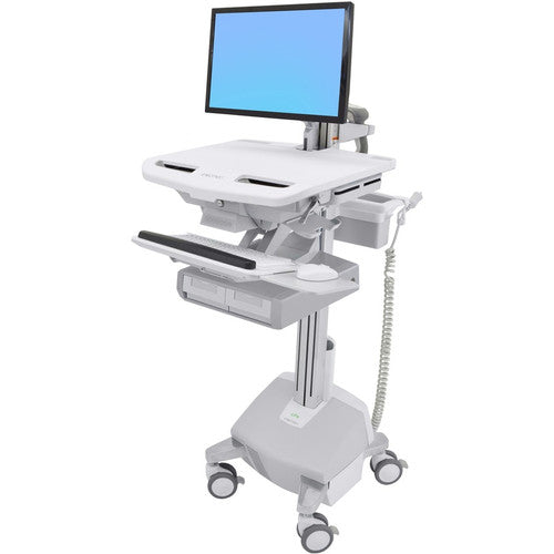 Chariot Ergotron StyleView avec bras LCD, alimentation LiFe, 2 tiroirs (2x1) SV44-12A2-1