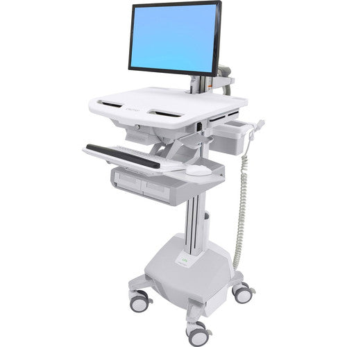 Ergotron StyleView Electric Lift Cart with LCD Arm, LiFe Powered, 2 Drawers (2x1) SV44-22A2-1