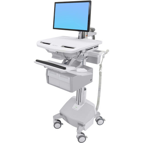 Chariot Ergotron StyleView avec bras LCD, alimentation LiFe, 2 tiroirs hauts (2x1) SV44-12C2-1