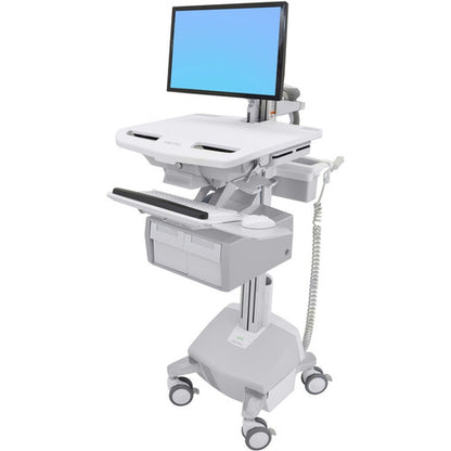 Chariot Ergotron StyleView avec bras LCD, alimentation LiFe, 2 tiroirs hauts (2x1) SV44-12C2-1