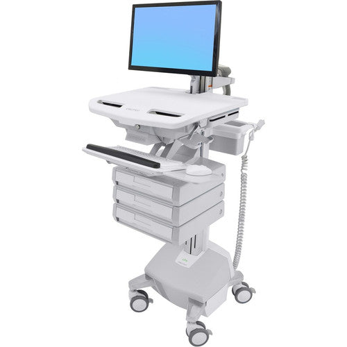 Chariot Ergotron StyleView avec bras LCD, alimentation LiFe, 3 tiroirs (1x3) SV44-1232-1