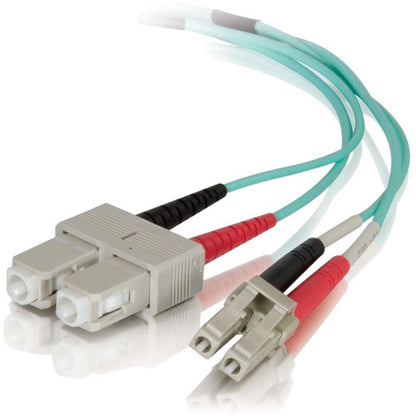 Câble à fibre optique PVC multimode duplex LC-SC 50/125 OM4 de 2 m de C2G - Aqua 01009