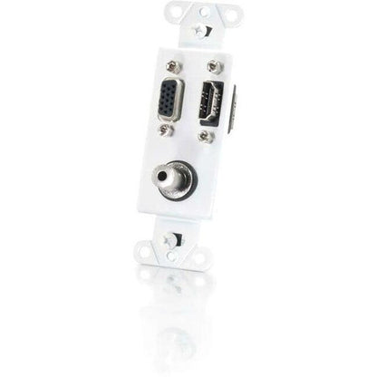 C2G NOUVEAU !! Plaque murale décorative HDMI, HD15 VGA, 3,5 mm, blanche 41031