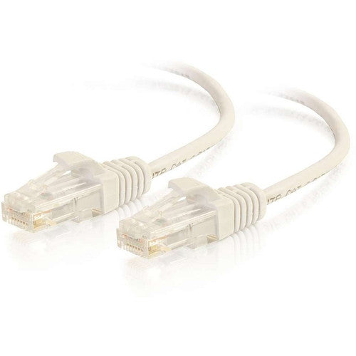 Câble de raccordement réseau Ethernet fin C2G Cat6 7 pieds sans accroc non blindé (UTP) - Blanc 01188