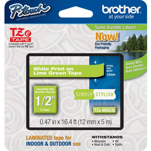 Ruban TZe laminé 1/2" pour imprimante Brother PTouch TZEMQG35