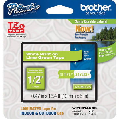 Ruban TZe laminé 1/2" pour imprimante Brother PTouch TZEMQG35