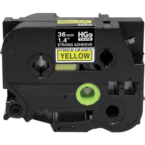 Brother HGES6615PK Black on Yellow Extra-Strength Adhesive Label Tape HGES6615PK