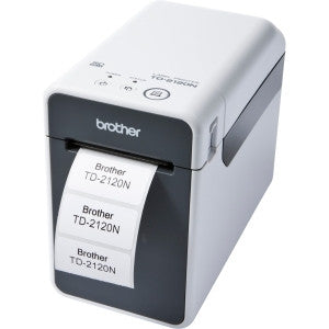 Imprimante thermique directe de bureau Brother TD-2120N - Monochrome - Impression d'étiquettes/reçus - Ethernet - USB - Série - Bluetooth - Blanc, Gris TD2120NBL