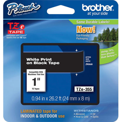 Brother P-touch TZe 1" Laminated Tape Cartridge TZE355
